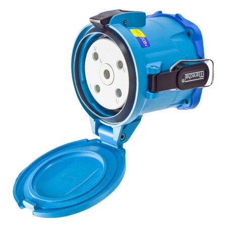 Meltric Pin & Sleeve Receptacle, 150 A, 120/208V AC, Three Phase, 3 Pole, Blue, NEMA 4X 31-94237-K16